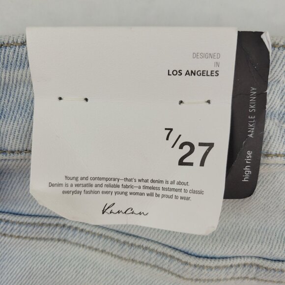 NEW Kancan Jeans Womens Size 7 Blue High Rise Ankle Distressed Light Wash NWT - Picture 2 of 14